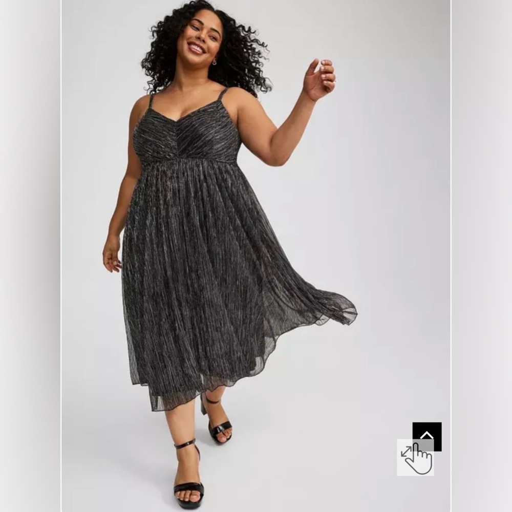 Torrid Black and Silver Midi Dress